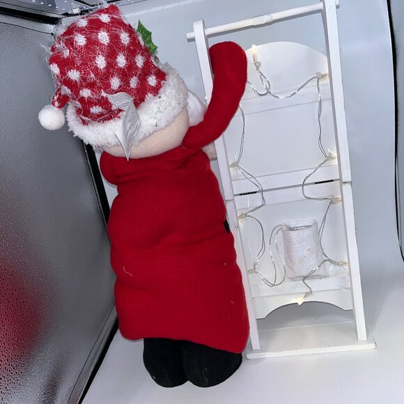 Lighted Santa & Wooden Joy Sled Red & White Plush Standing Santa Wooden sign - Picture 5 of 8